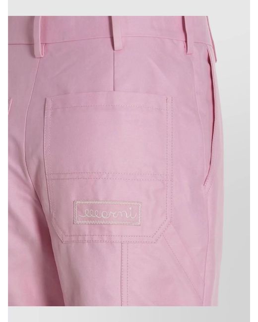Marni Pink Logo Embroidery Straight Trousers