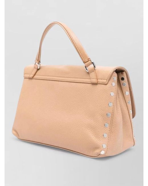 Zanellato Natural Tote Bag Adjustable Strap Metal Studs Handle