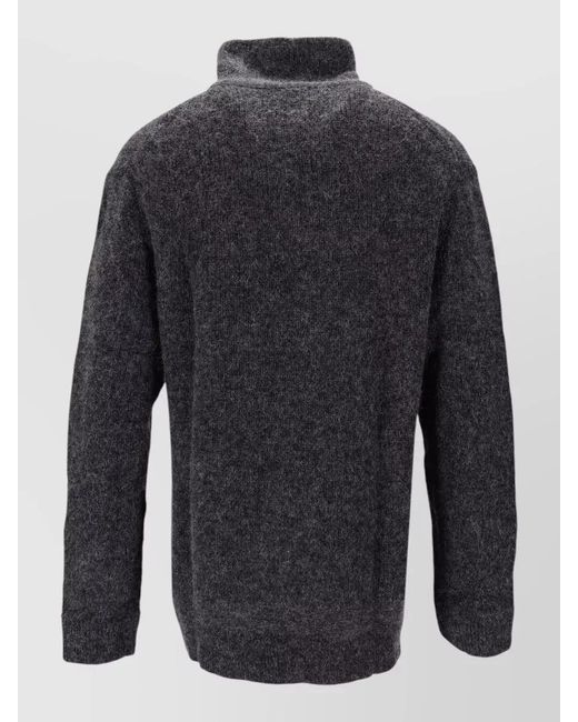Paul Smith Blue Striped Collar Half Zip Sweater for men