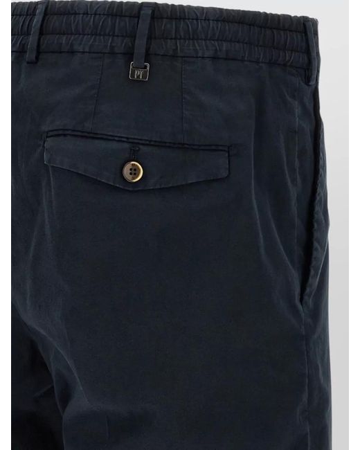 PT Torino Blue Cotton Stretch Bermuda Shorts Belt Loops for men