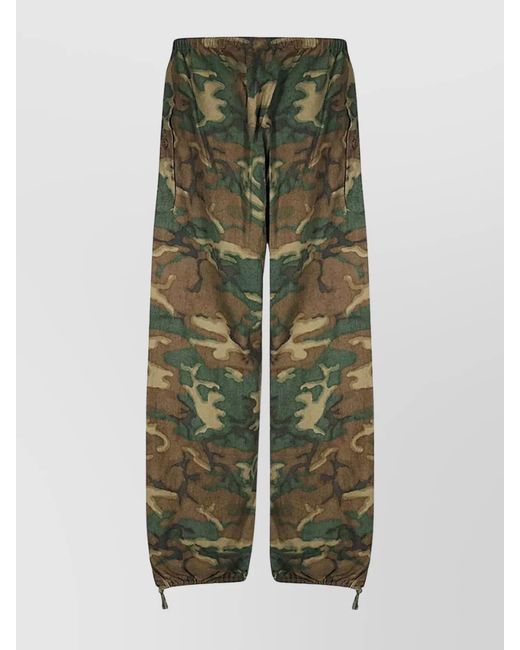 Givenchy Green Camouflage Cotton Drawstring Trousers for men