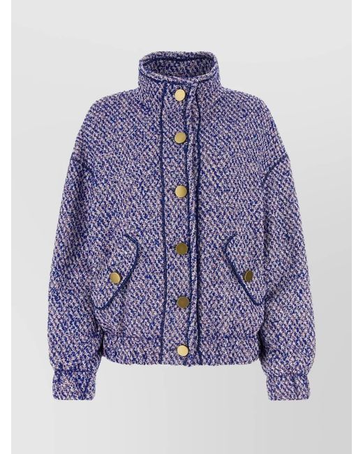 Philosophy Purple Oversized Cotton Blend Jacket