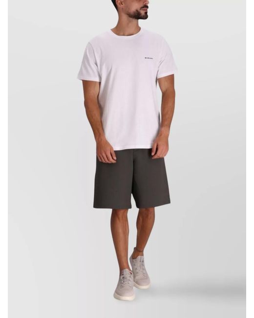 Isabel Marant White Cotton Logo Embroidered Short Sleeve T Shirt for men