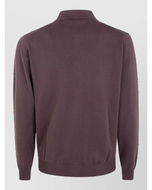 Filippo De Laurentis Purple Cotton Long-Sleeve Cardigan for men