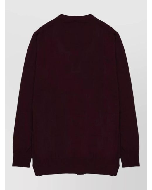 Department 5 Purple Merino Wool College Style Cardigan V Neckline