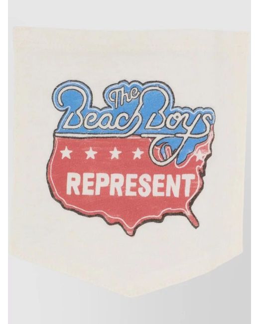 Represent White Beach Boys Americas Band Cotton Blend T-Shirt for men