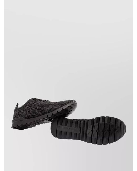 Kiton Black Low Top Sneakers Pull Tab Heel for men