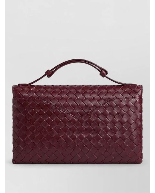 Bottega Veneta Purple Knot Lock Leather Shoulder Bag