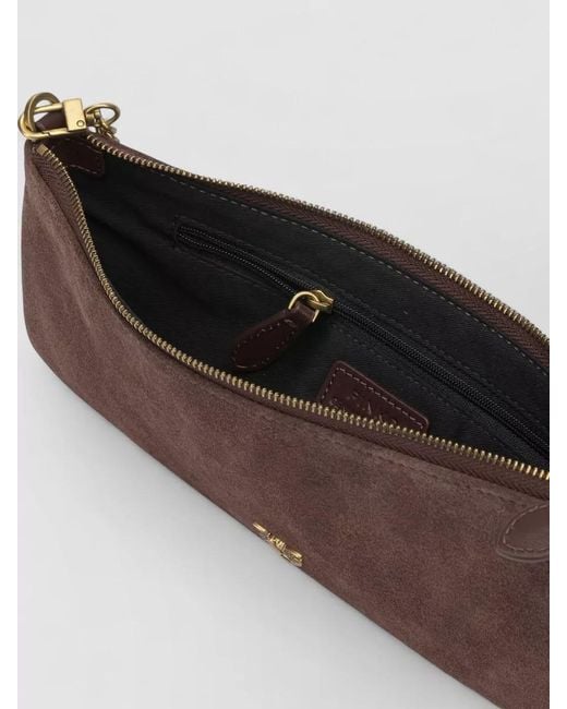 Pinko Brown Chain Strap Lightweight Rectangular Clutch Bag
