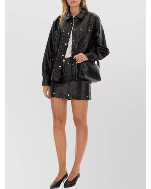 Isabel Marant Black Pocketed High-Waisted Button Skirt