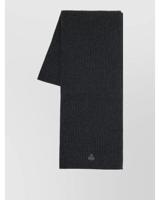 Isabel Marant Black Marion Scarf Cotton Hat Ribbed Texture