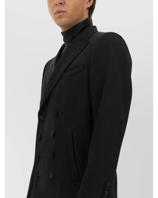 Dolce & Gabbana Black Virgin Wool Double-Breasted Suit Jacket for men