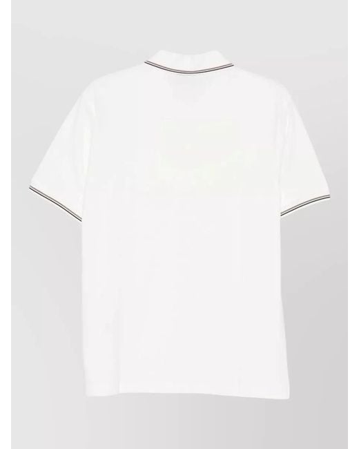 Emporio Armani White Logo Polo Shirt Contrast Collar Short Sleeves for men