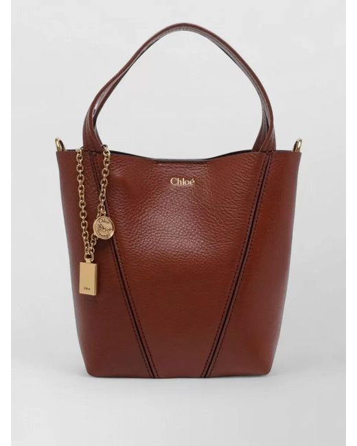 Chloé Red Spin Small Leather Bucket Bag Shoulder
