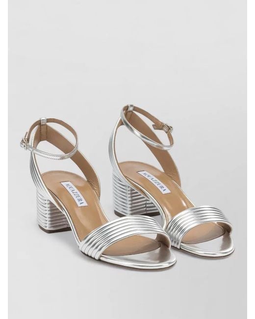 Aquazzura Multicolor Sundance 50 Mm Block Heel Ankle Strap Sandals