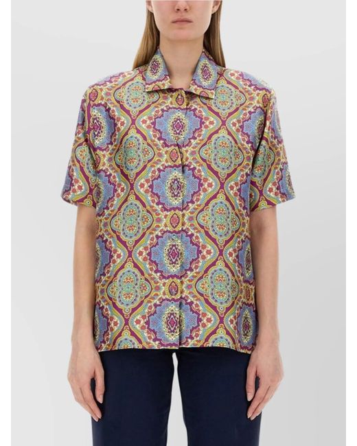 Etro Natural Silk Printed Shirt