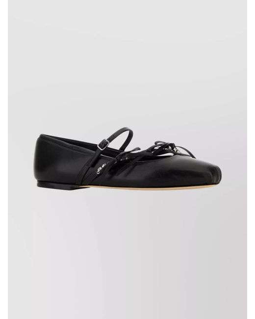 Jimmy Choo Black Leather Ballerina Shoes
