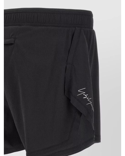 Y-3 Black Logo Deck Shorts for men