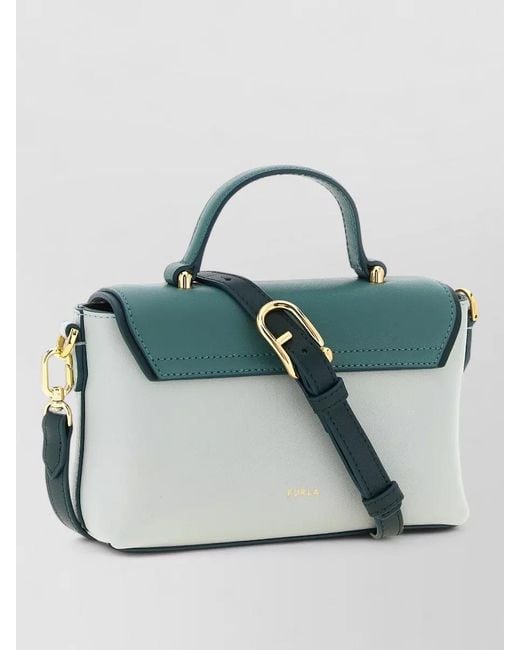 Furla Blue Moonlight Mini Handbag Top Handle Strap