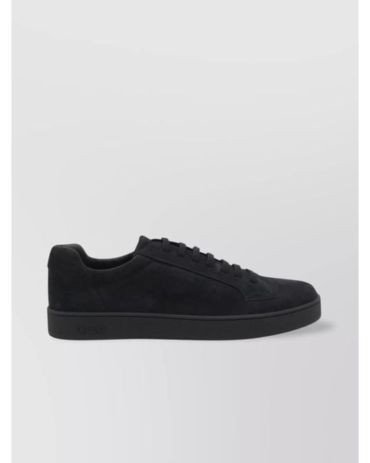 Church's Black Low Top Suede Finish Rubber Sole Sneakers for men