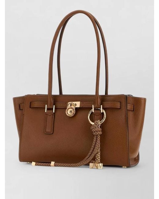 Michael Kors Brown Hamilton Leather Shoulder Shopping Bag