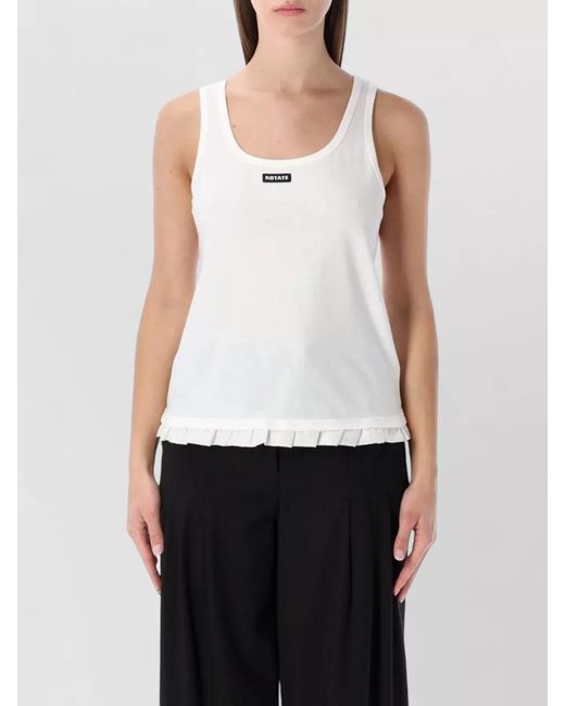 ROTATE BIRGER CHRISTENSEN White Organic Cotton Logo Tank Top