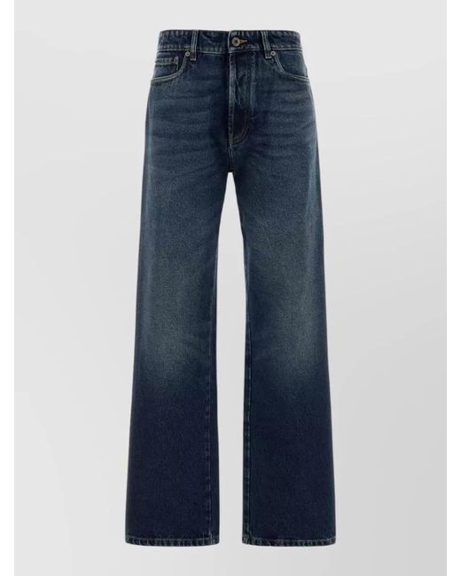 Miu Miu Blue High Rise Wide Leg Denim Trousers
