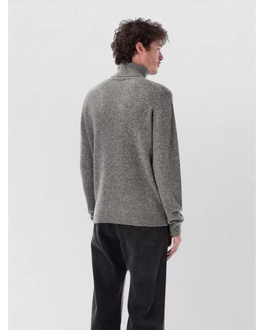Roberto Collina Gray Turtleneck Sweater Long Sleeves Ribbed Trims for men