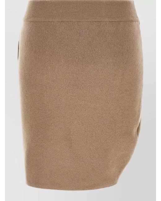 GIUSEPPE DI MORABITO Brown High Waist Ruched Skirt Jewel Pin