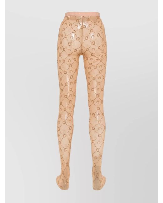 MARINE SERRE White Monogram Tights