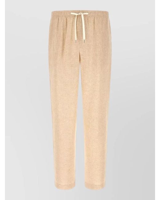 Cellar Door Natural Linen Straight-Leg Trousers for men