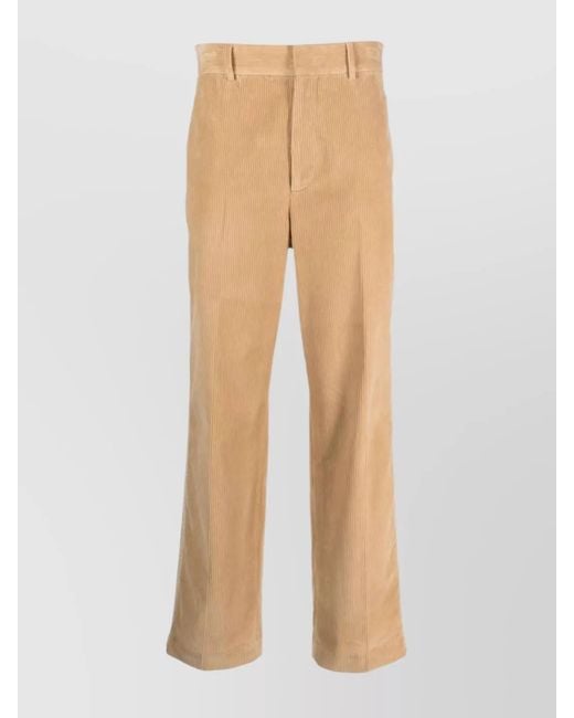 Palm Angels Natural Corduroy High-Rise Straight-Leg Trousers for men
