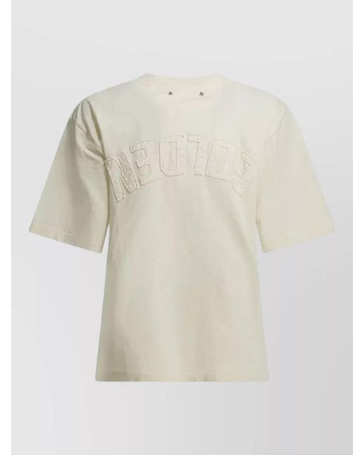 Golden Goose Deluxe Brand White Logo Patch Cotton Jersey T-Shirt