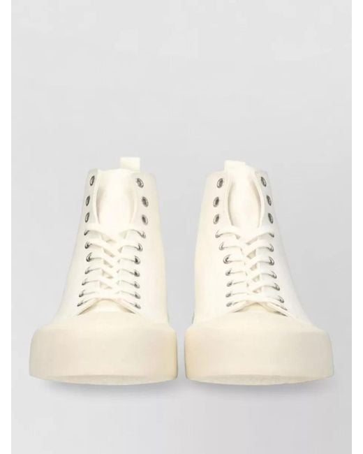 Jil Sander Natural Canvas High-Top Sneakers for men