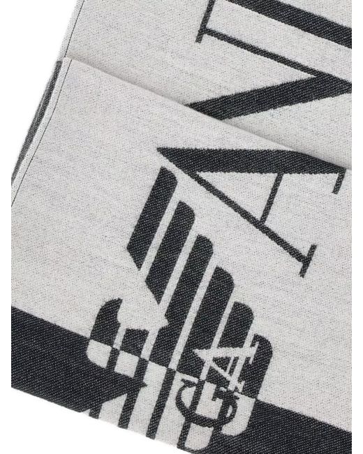 Emporio Armani Gray Cashmere Blend Scarf for men