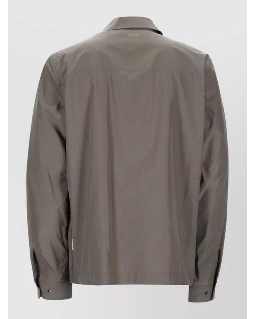 Woolrich Gray Collared Neck Jacket Buttoned Cuffs Pockets for men