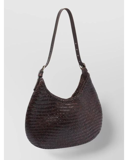 Dragon Diffusion Brown Luna Mezza Leather Shoulder Bag