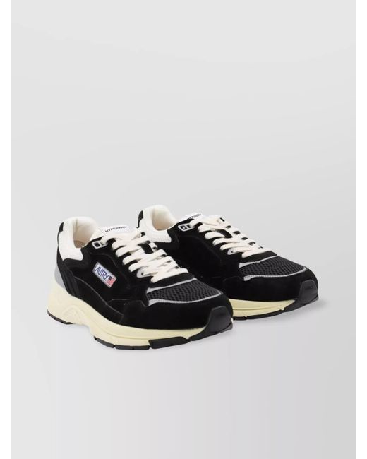 Autry Black Leather Low-Top Sneakers for men