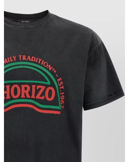 Willy Chavarria Black Chorizo Graphic Crew Neck Short Sleeve T-Shirt for men