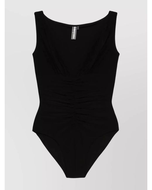 Norma Kamali Black Tara Shirred Front Mio