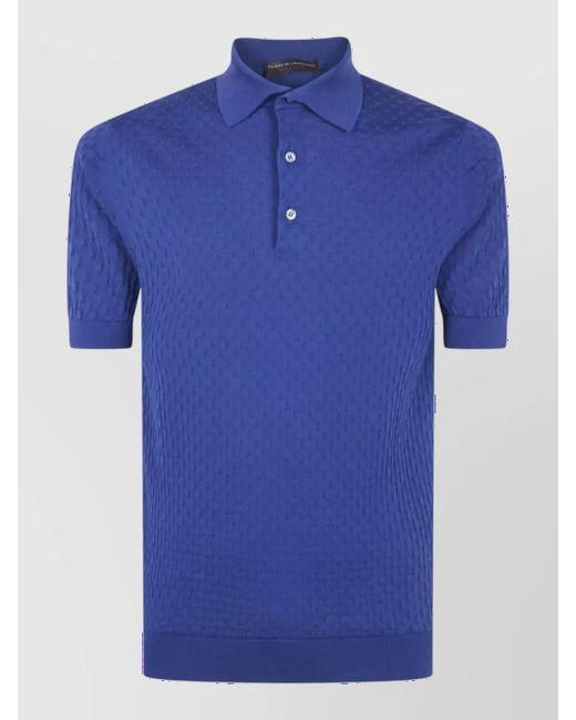 Filippo De Laurentis Blue Short-Sleeve Polo Shirt for men
