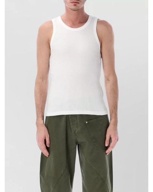 J.W. Anderson Green Ribbed Sleeveless Tank Top Knit Design for men