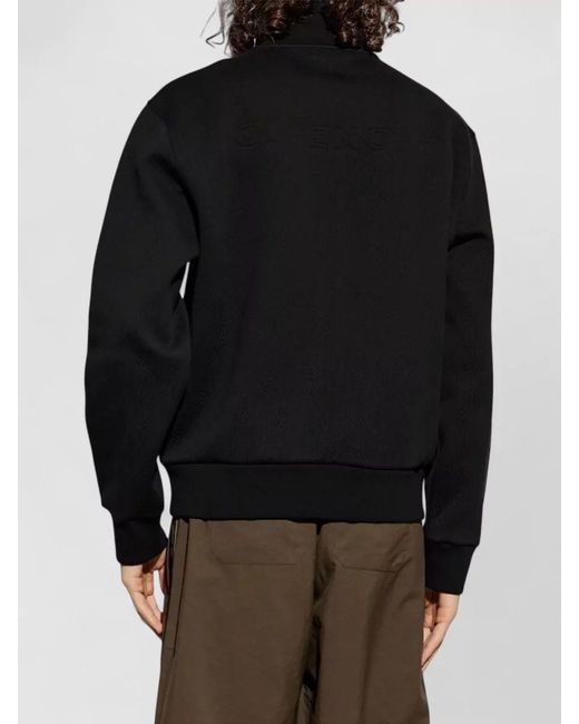Givenchy Black Chevron Jacquard Jacket High Collar for men