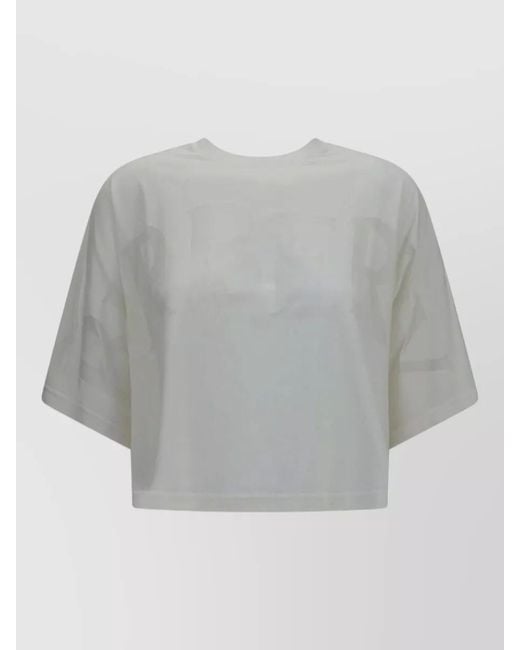 Burberry Gray Cropped Logo Cotton T Shirt Short Sleeves