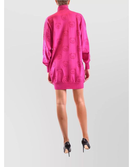 Moschino Pink Wool Mini Dress