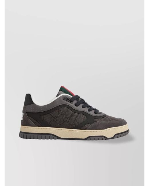 Gucci Multicolor Interlocking G Suede Trim Sneakers for men
