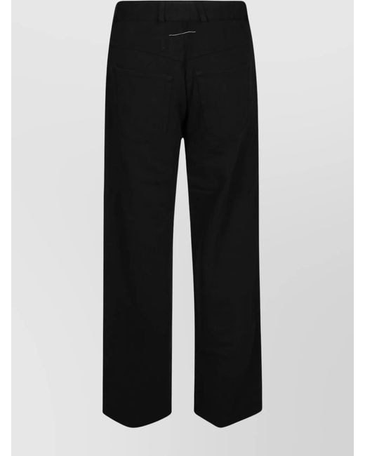 MM6 by Maison Margiela Black Cotton High-Rise Wide-Leg Trousers
