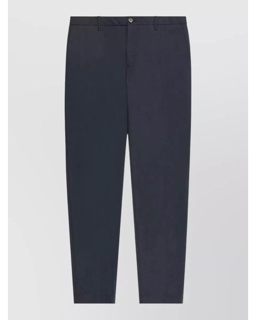 Incotex Blue Tailored Trousers Belt Loops Side And Back Pockets for men