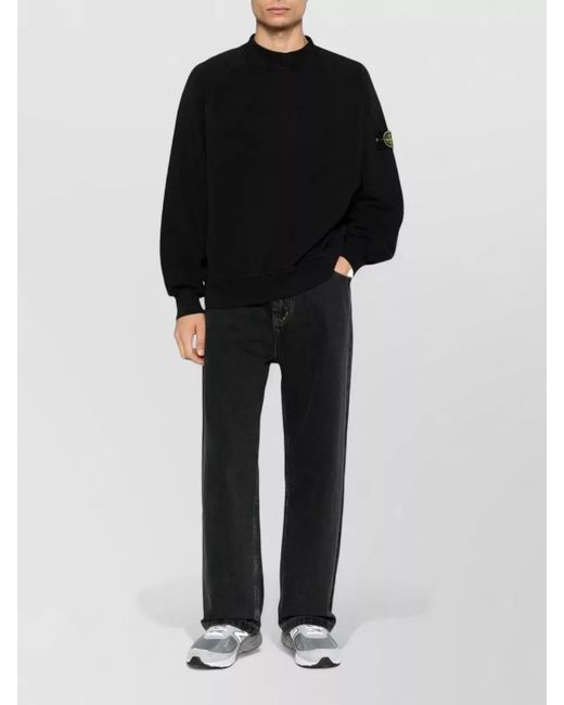 Stone Island Black Cotton Crewneck Sweatshirt for men