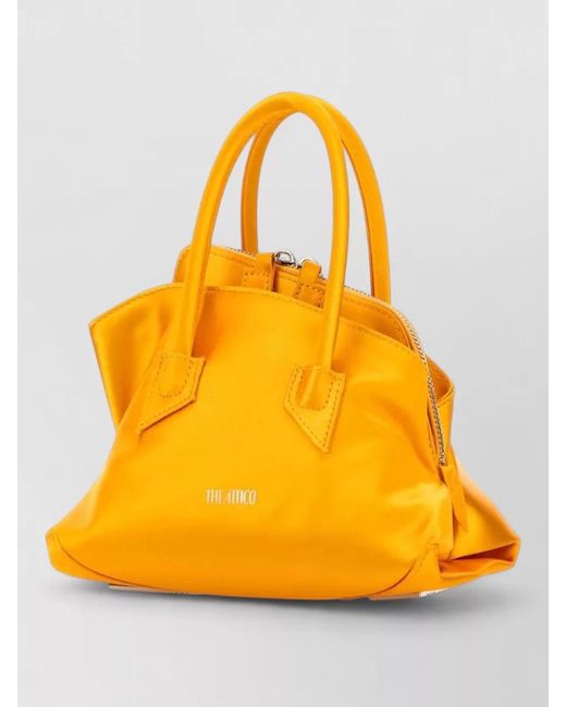 The Attico Orange Satin Mini La Passeggiata Shoulder Bag